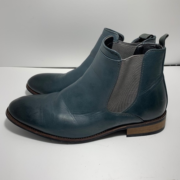 Men’s Chelsea Boots Size 12 Black Synthetic Leather Ankle Dress Shoes - Picture 2 of 5